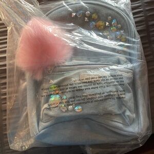 Brand new denim mini distressed JUSTICE backpack